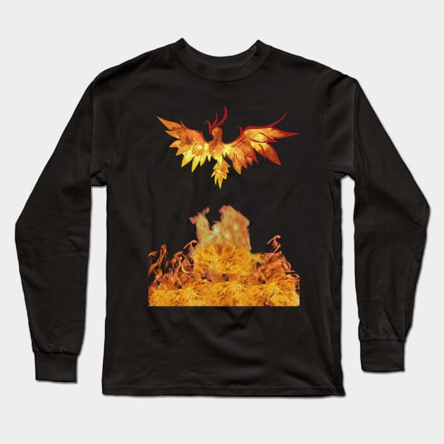 Rising Phoenix Long Sleeve T-Shirt by CouzDesigns